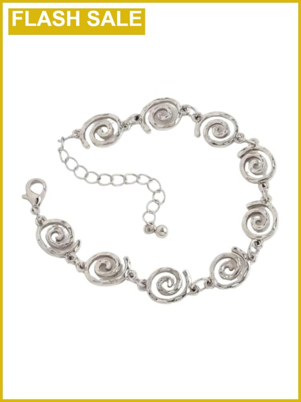 Silver Spiral Link Bracelet Adjustable Helix Charm for Women